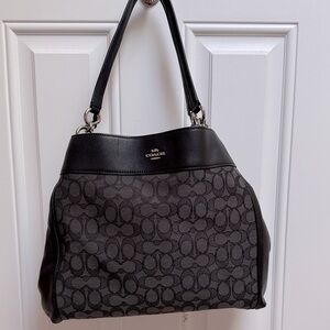 Coach EUC Black and Gray Signature Shoulder/Tote Bag with dust bag
